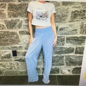 BILLABONG/“NEW WAVE”BLUE STRIPED GUAZE BEACH PANTS